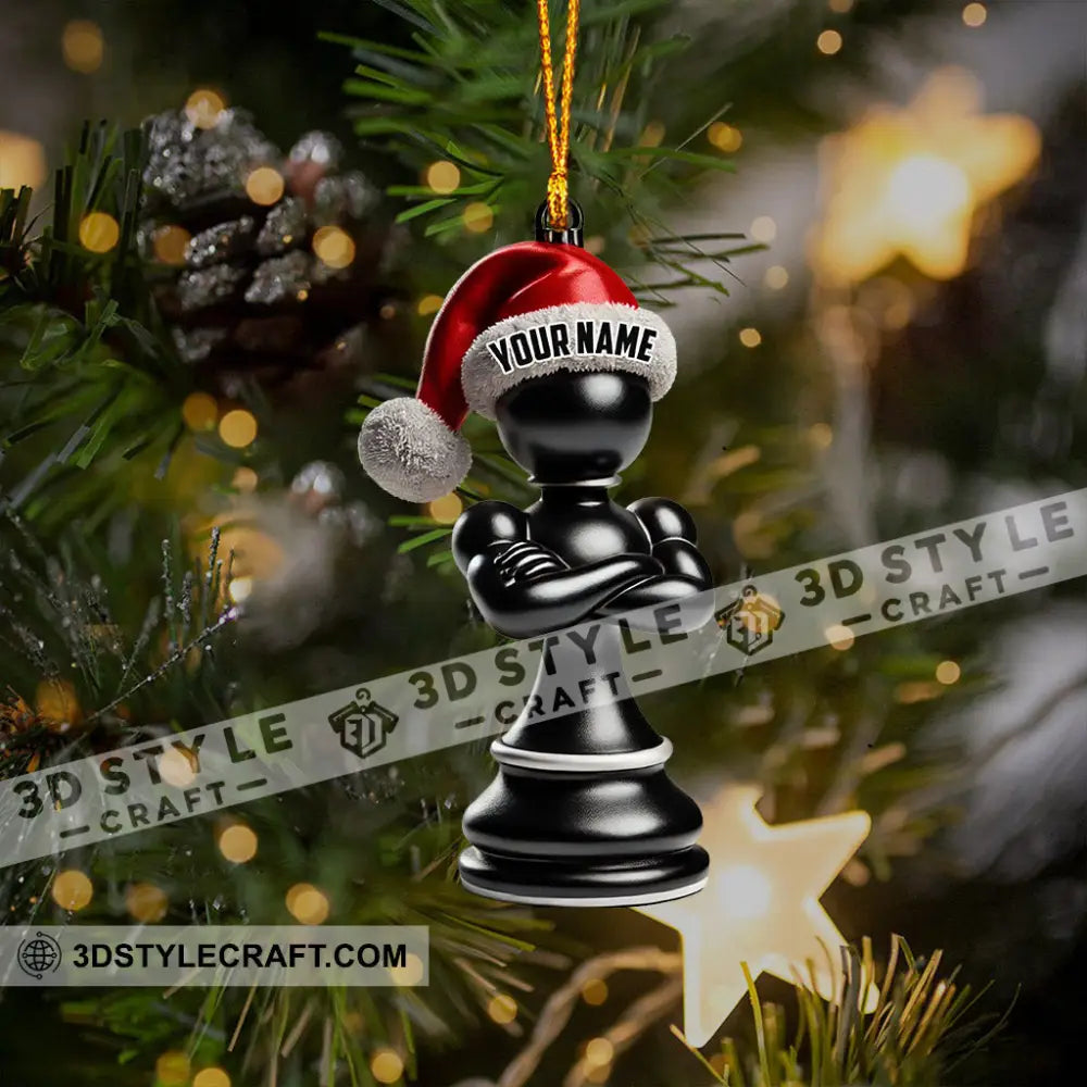 Black And White Chess Christmas Ornament Personalized