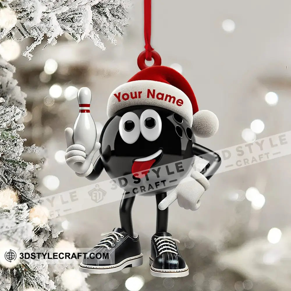 Bowling Ball Christmas Ornament Personalized