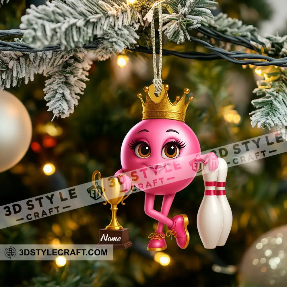 Bowling Girl Home Decor Christmas Ornament Personalized Ornament Ornament