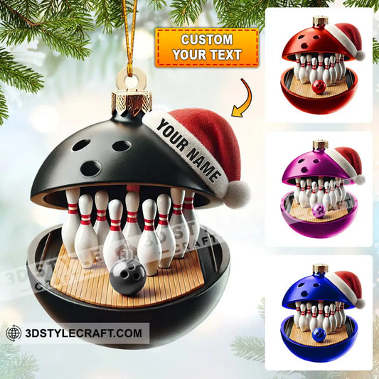 Bowling Lover Christmas Ornament Personalized 3.54’’ / 1