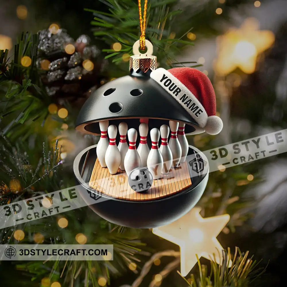 Bowling Lover Christmas Ornament Personalized