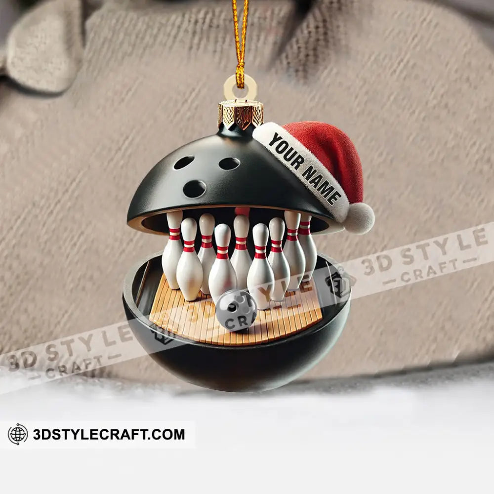 Bowling Lover Christmas Ornament Personalized