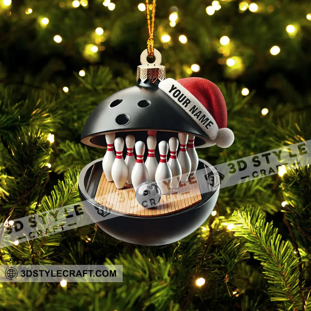 Bowling Lover Christmas Ornament Personalized