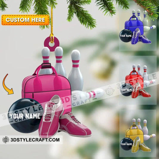 Bowling Set Christmas Ornament Personalized 3.54’’ / 1