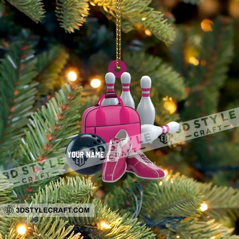 Bowling Set Christmas Ornament Personalized