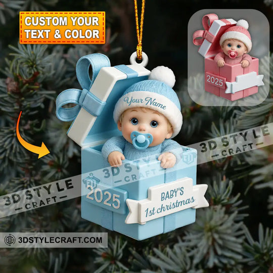 Box Baby Home Decor, Christmas Ornament, Personalized Ornament style option 1