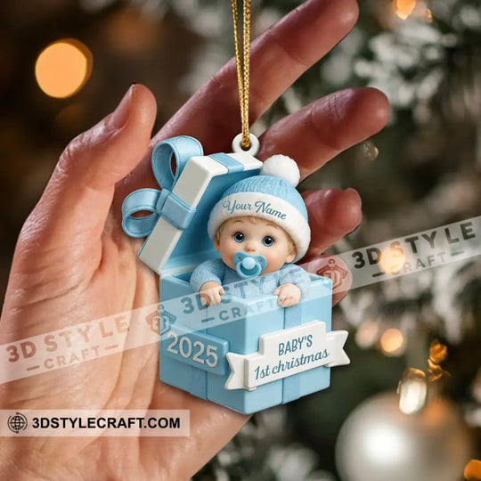 Box Baby Home Decor, Christmas Ornament, Personalized Ornament style option 2