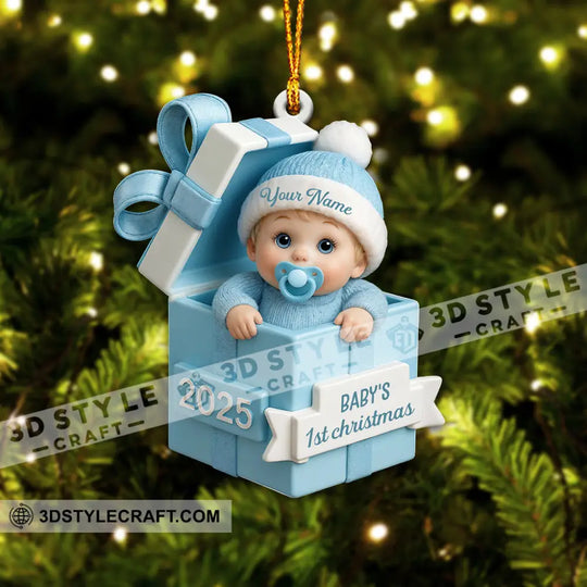 Box Baby Home Decor, Christmas Ornament, Personalized Ornament style option 3
