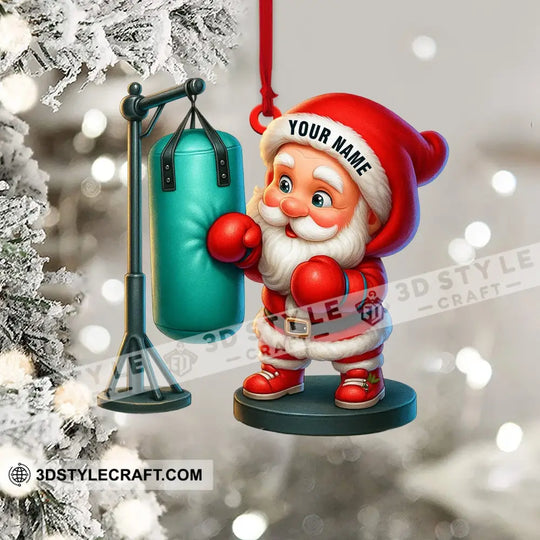 Boxing Santa Home Decor, Christmas Ornament, Personalized Ornament style option 4