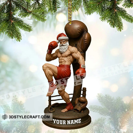 Boxing Santa Home Decor, Christmas Ornament, Personalized Ornament style option 2