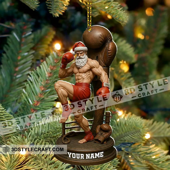 Boxing Santa Home Decor, Christmas Ornament, Personalized Ornament style option 4