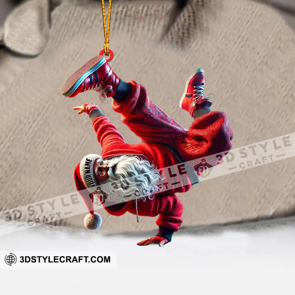 Break Dance Santa Home Decor Christmas Ornament Personalized