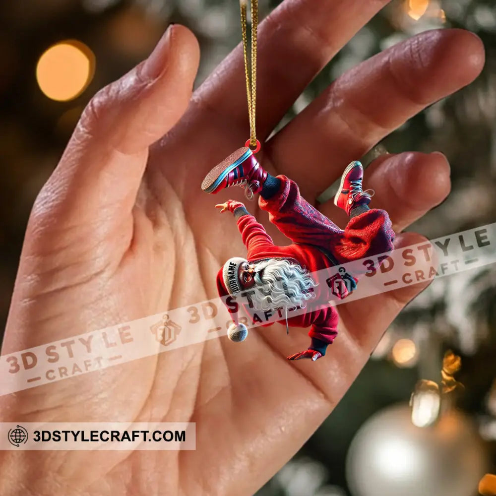 Break Dance Santa Home Decor Christmas Ornament Personalized