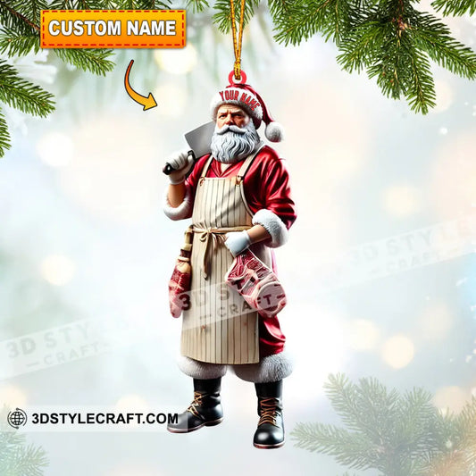 Butcher Santa Home Decor Christmas Ornament Personalized 3.54’’ / 1