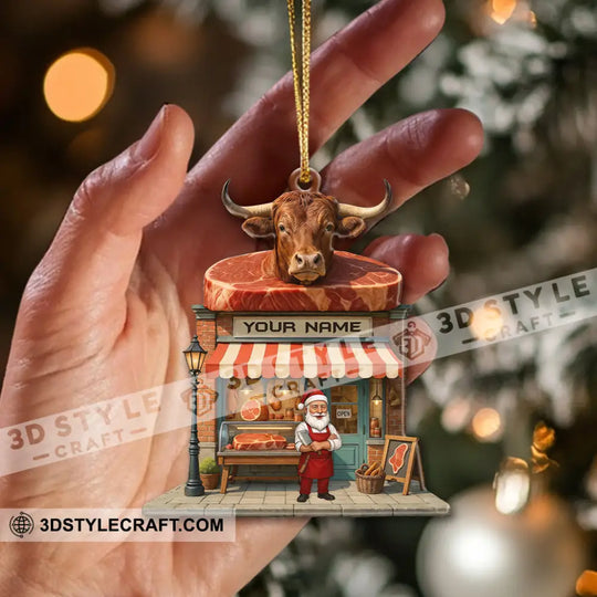 Butcher Santa, Home Decor, Christmas Ornament, Personalized Ornament style option 4