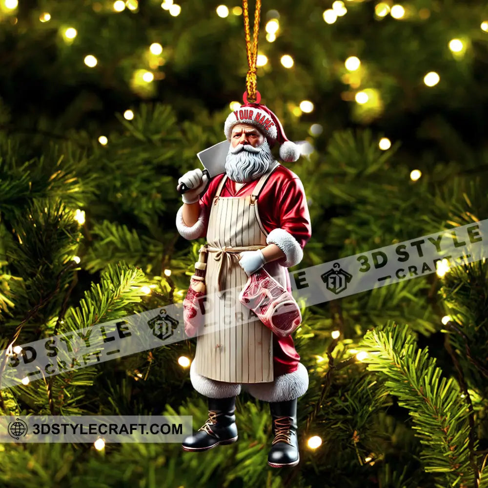 Butcher Santa Home Decor Christmas Ornament Personalized