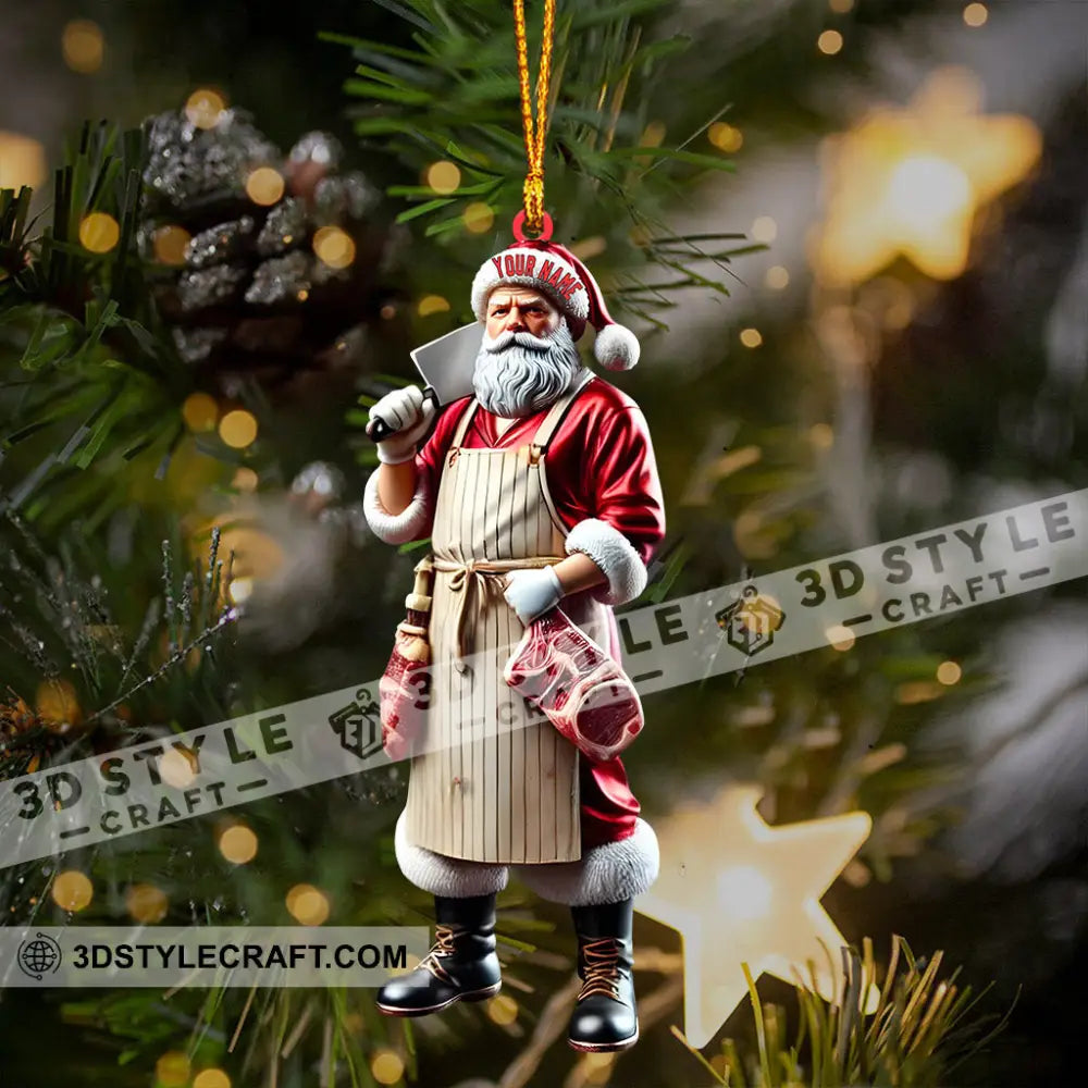 Butcher Santa Home Decor Christmas Ornament Personalized