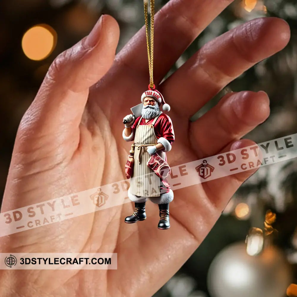 Butcher Santa Home Decor Christmas Ornament Personalized