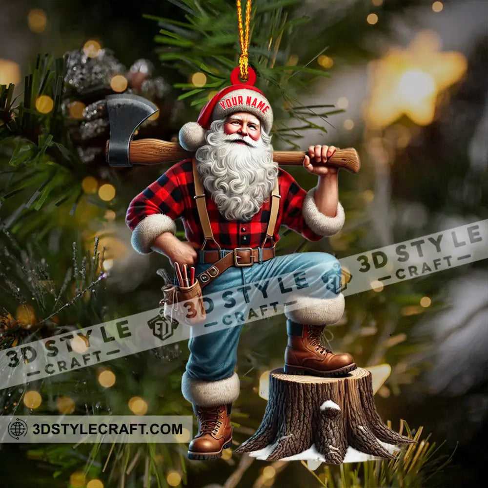 Carpenter Santa Christmas Ornament Personalized