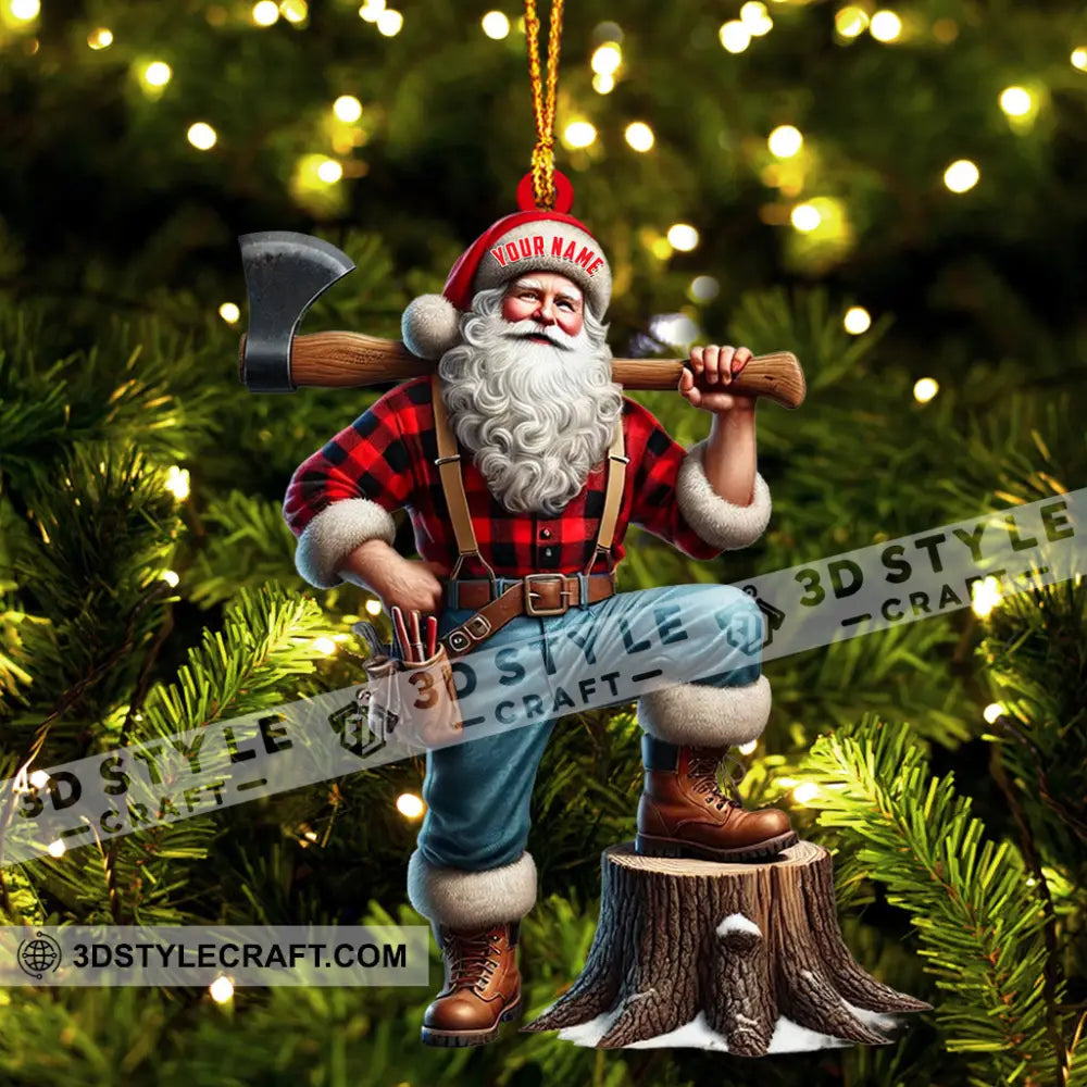 Carpenter Santa Christmas Ornament Personalized