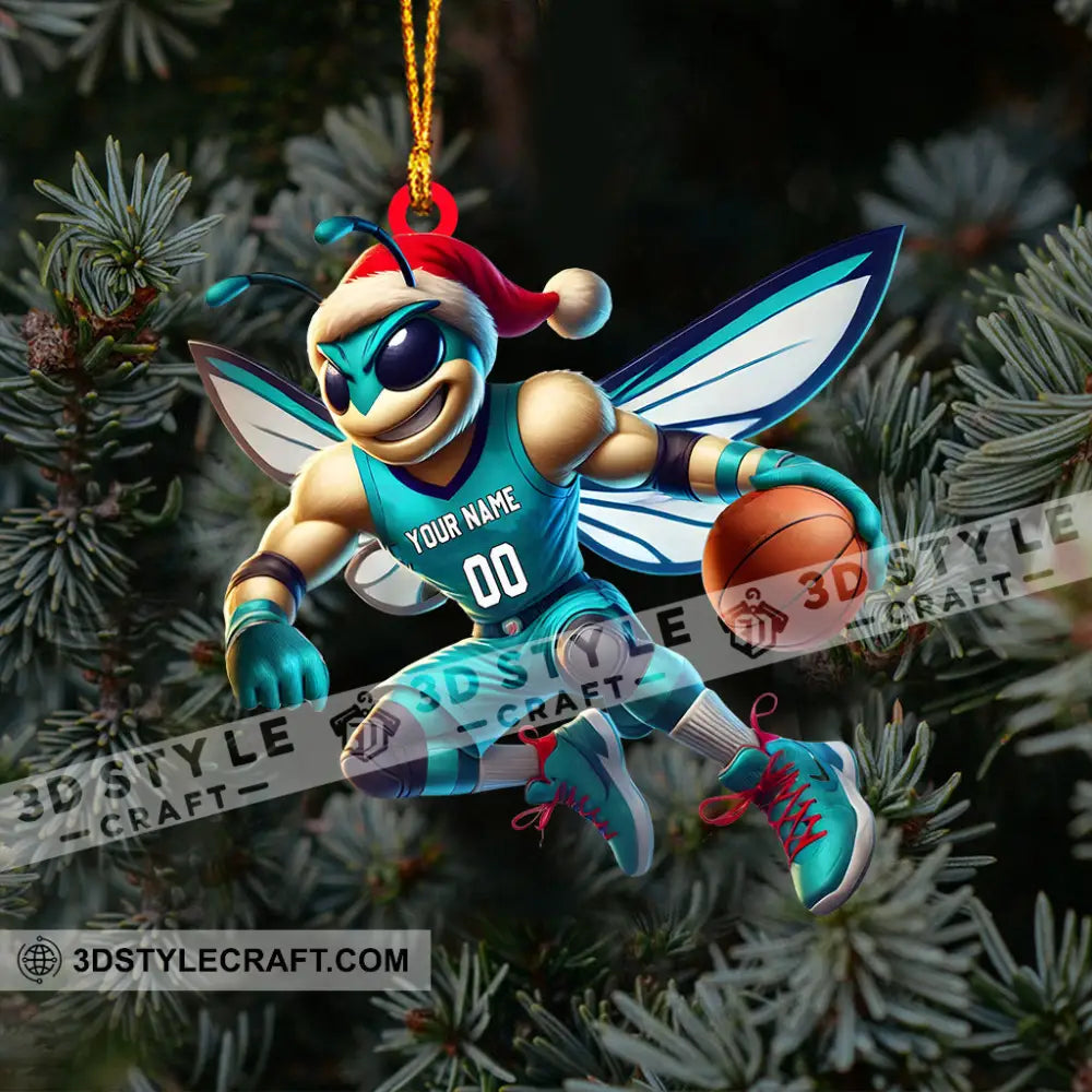 Charlotte Hornets Basketball Christmas Ornament Personalized