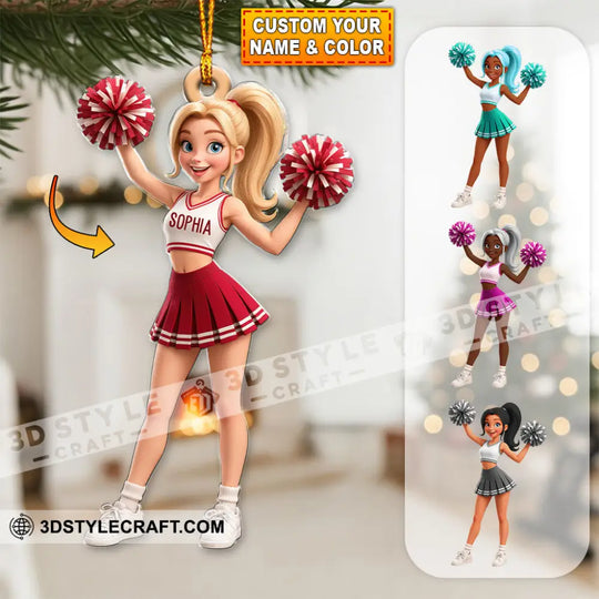 Cheerleader Home Decor, Christmas Ornament, Personalized Ornament style option 1