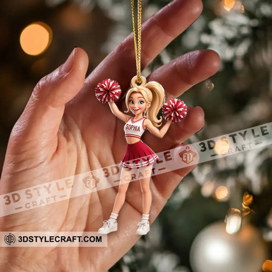 Cheerleader Home Decor, Christmas Ornament, Personalized Ornament style option 2