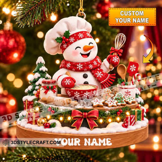 Chef Home Decor, Christmas Ornament, Personalized Ornament style option 1