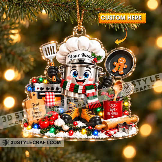 Chef Home Decor, Christmas Ornament, Personalized Ornament style option 1