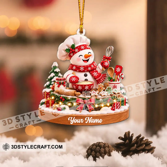 Chef Home Decor, Christmas Ornament, Personalized Ornament style option 3