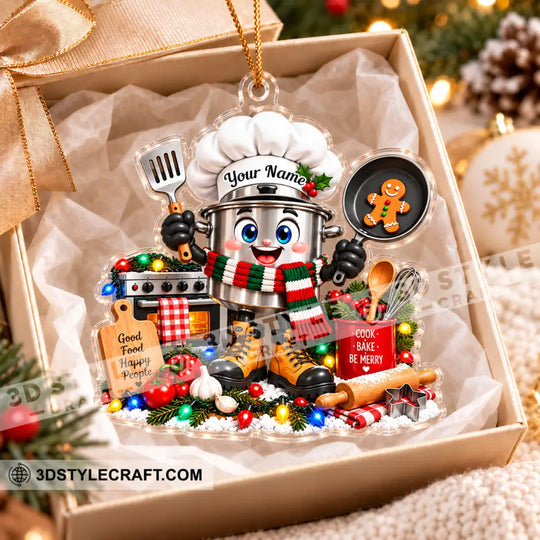 Chef Home Decor, Christmas Ornament, Personalized Ornament style option 4