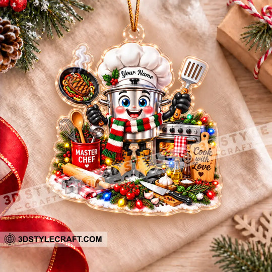 Chef Home Decor, Christmas Ornament, Personalized Ornament style option 2