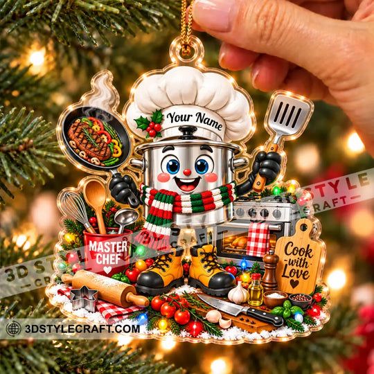 Chef Home Decor, Christmas Ornament, Personalized Ornament style option 3
