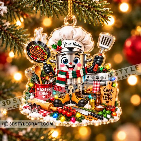 Chef Home Decor, Christmas Ornament, Personalized Ornament style option 4