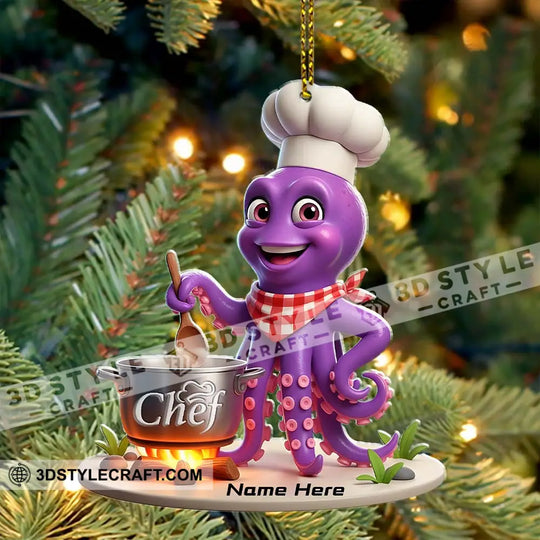 Chef Lover Home Decor, Christmas Ornament, Personalized Ornament style option 4