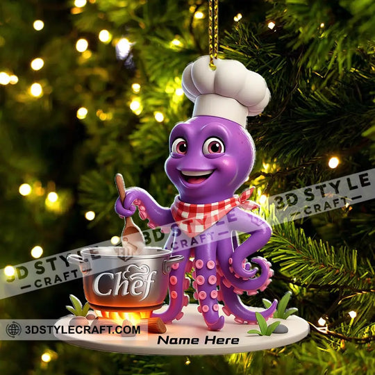 Chef Lover Home Decor, Christmas Ornament, Personalized Ornament style option 3