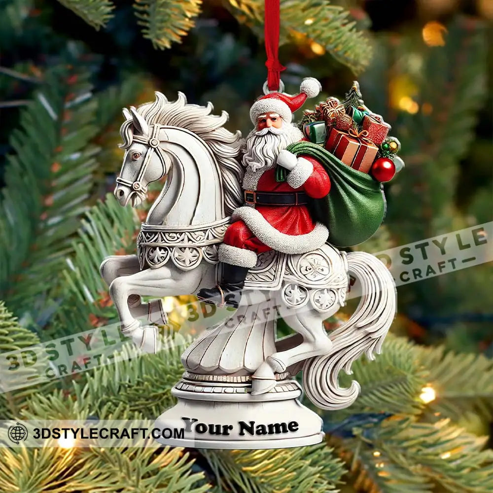 Chess Santa Christmas Ornament Personalized