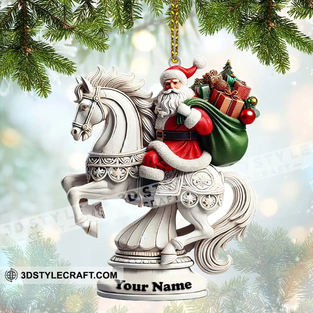 Chess Santa Christmas Ornament Personalized