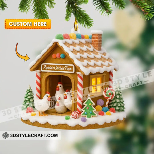 Chicken Farm, Home Decor, Christmas Ornament, Personalized Ornament style option 1