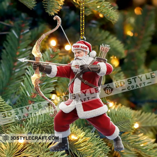 Christmas Archery Santa Home Decor, Christmas Ornament, Personalized Ornament style option 4