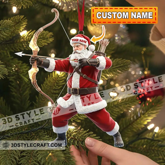 Christmas Archery Santa Home Decor, Christmas Ornament, Personalized Ornament style option 1