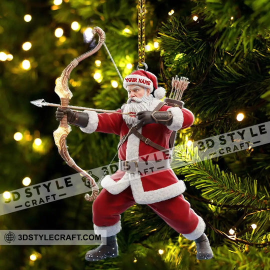 Christmas Archery Santa Home Decor, Christmas Ornament, Personalized Ornament style option 3