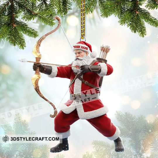 Christmas Archery Santa Home Decor, Christmas Ornament, Personalized Ornament style option 2