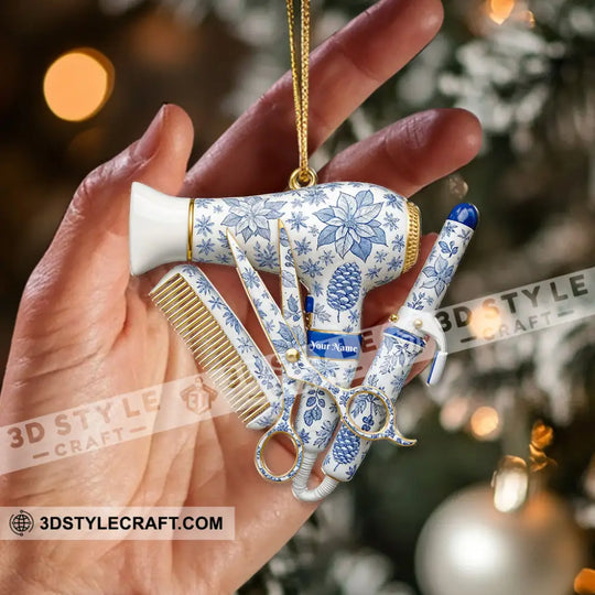 Christmas Barber, Home Decor, Christmas Ornament, Personalized Ornament style option 2