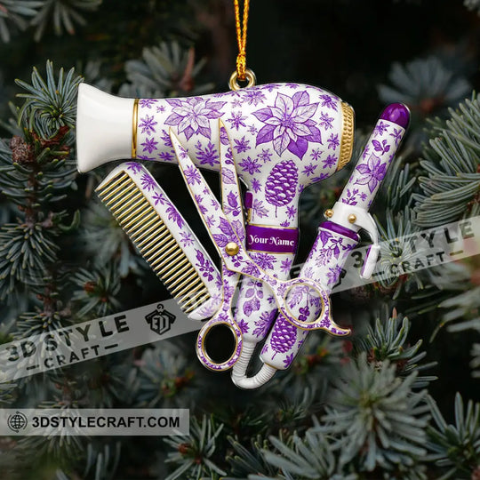 Christmas Barber, Home Decor, Christmas Ornament, Personalized Ornament style option 4