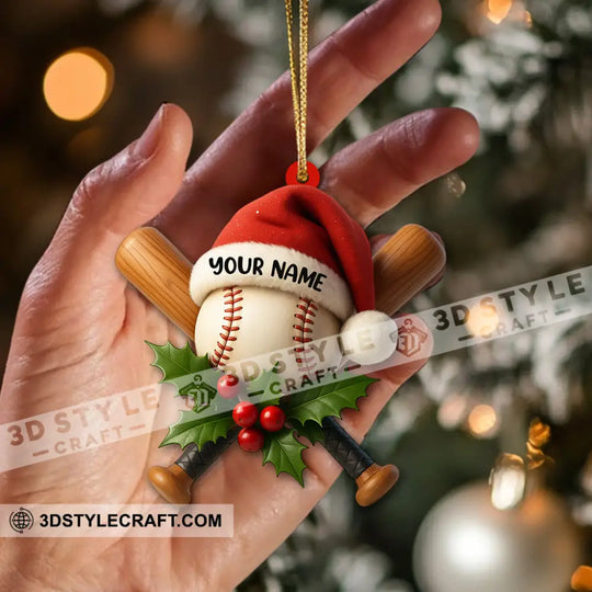 Christmas Baseball Lover, Home Decor, Christmas Ornament, Personalized Ornament style option 4