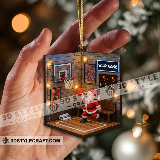 Christmas Basketball Home Decor, Christmas Ornament, Personalized Ornament style option 1