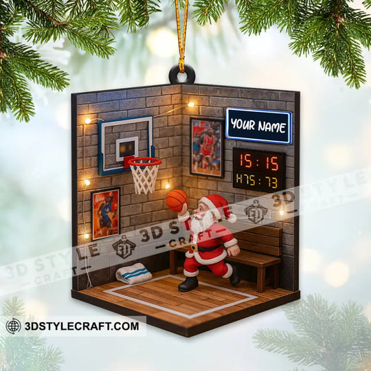 Christmas Basketball Home Decor, Christmas Ornament, Personalized Ornament style option 3