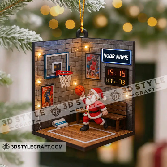 Christmas Basketball Home Decor, Christmas Ornament, Personalized Ornament style option 2