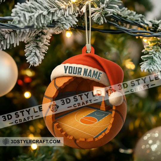 Christmas Basketball Lover, Home Decor, Christmas Ornament, Personalized Ornament style option 3